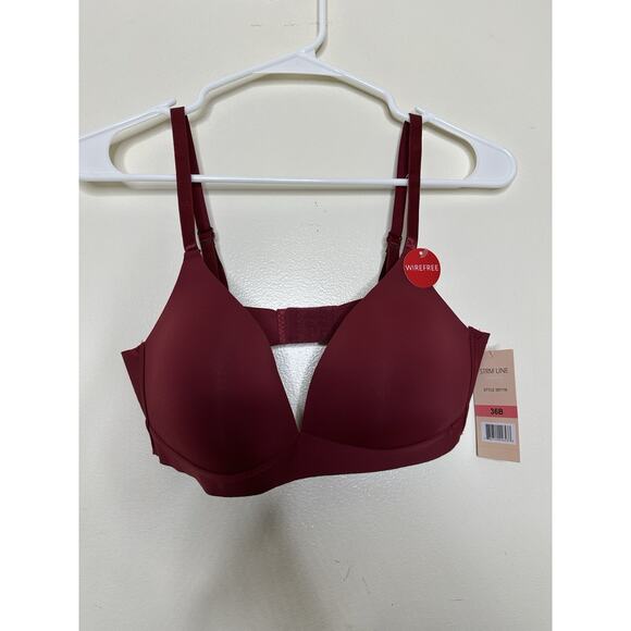 Strm Line Wireless Bra Size 36B Dark Red Lightly Padded NEW - Picture 1 of 7